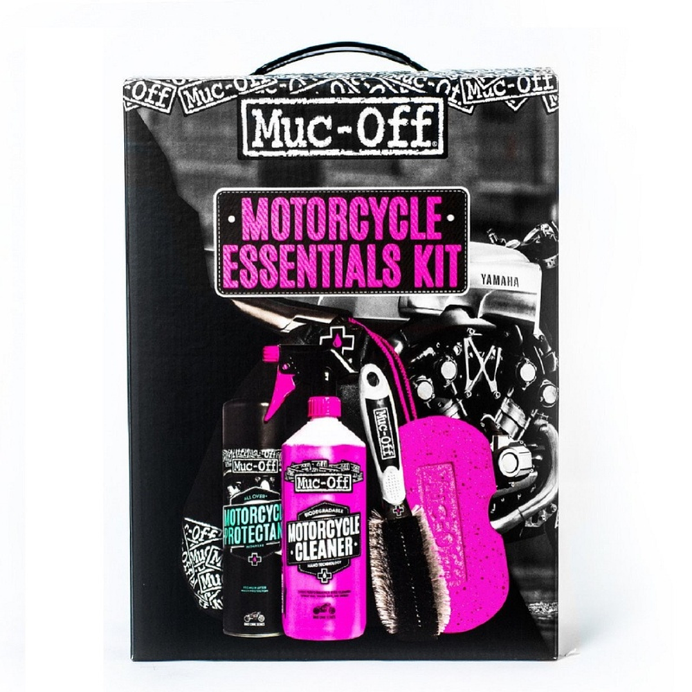 Kit Completo Cuidado Mota (Protectant + Cleaner + Esponja + Escova) Muc-Off Motorcycle Essentials