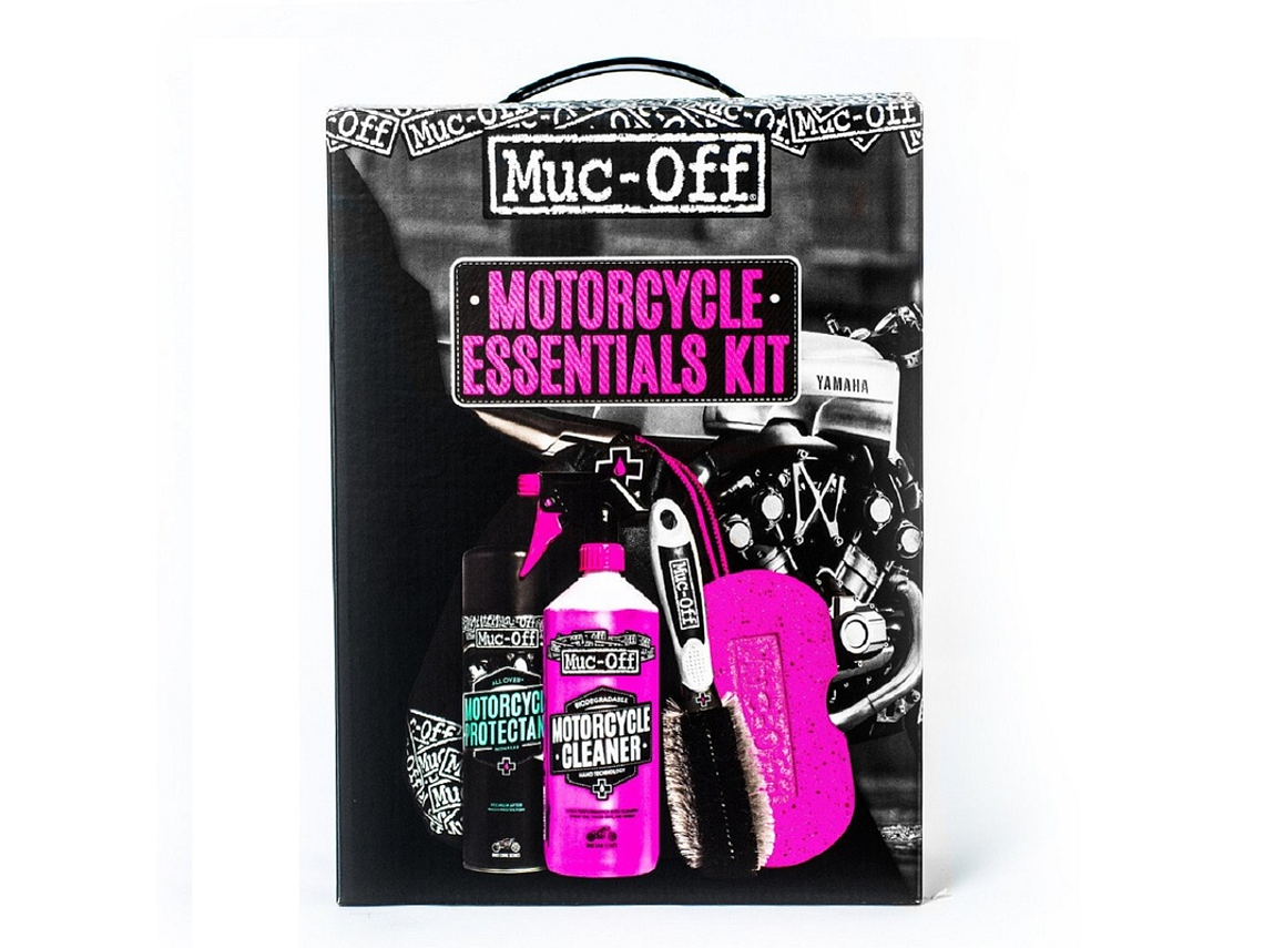 Kit Completo Cuidado Mota (Protectant + Cleaner + Esponja + Escova) Muc-Off Motorcycle Essentials 1