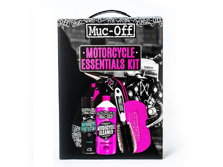 Kit Completo Cuidado Mota (Protectant + Cleaner + Esponja + Escova) Muc-Off Motorcycle Essentials 1