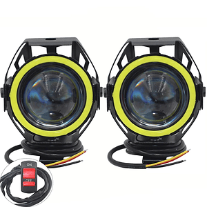 Faróis Auxiliares para Mota Angel Eyes c/ Interruptor