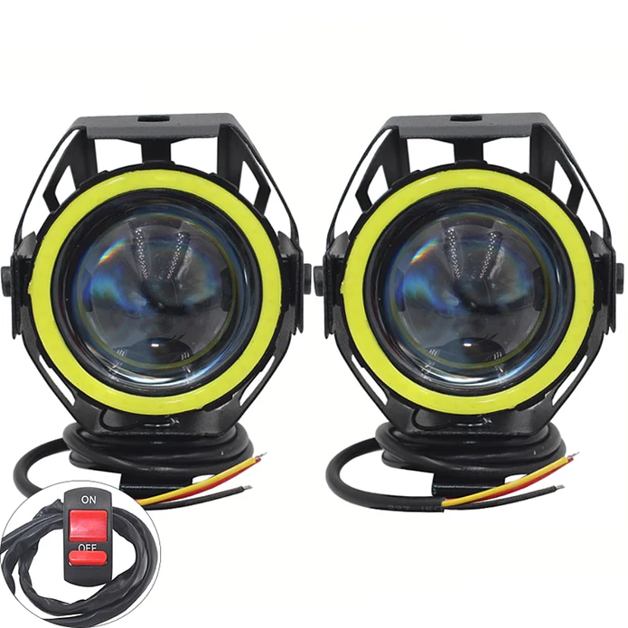 Faróis Auxiliares para Mota Angel Eyes c/ Interruptor 1