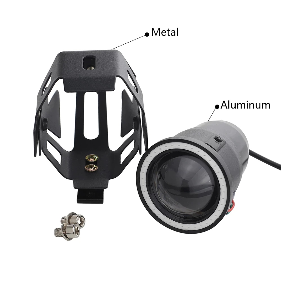 Faróis Auxiliares para Mota Angel Eyes c/ Interruptor 2