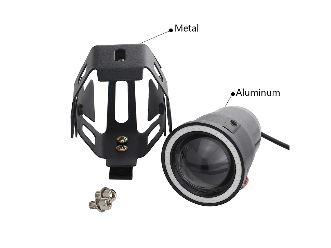 Faróis Auxiliares para Mota Angel Eyes c/ Interruptor 2