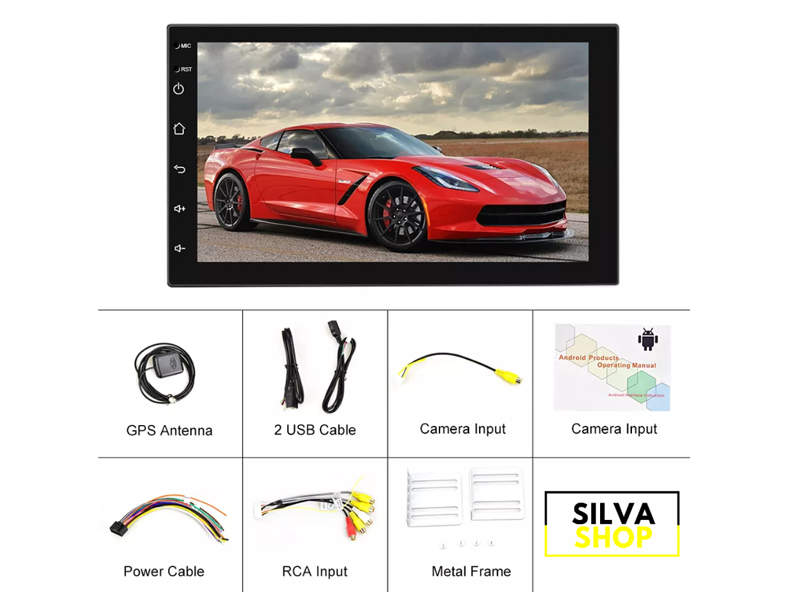 Autorrádio 2DIN Android 9.1 7