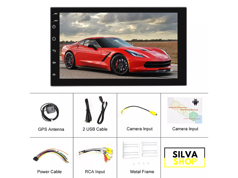 Autorrádio 2DIN Android 9.1 7