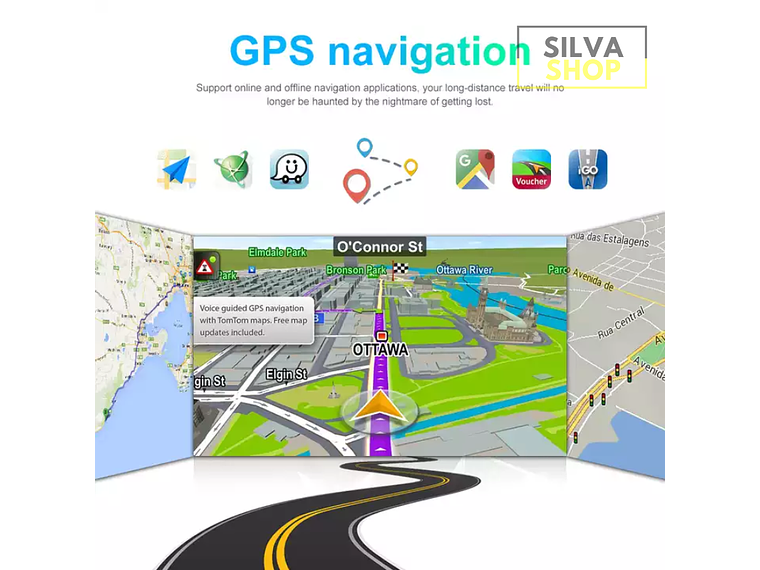 Autorrádio 1DIN Rotativo 180º 10 Polegadas Android - GPS WIFI 2GB 32GB 3