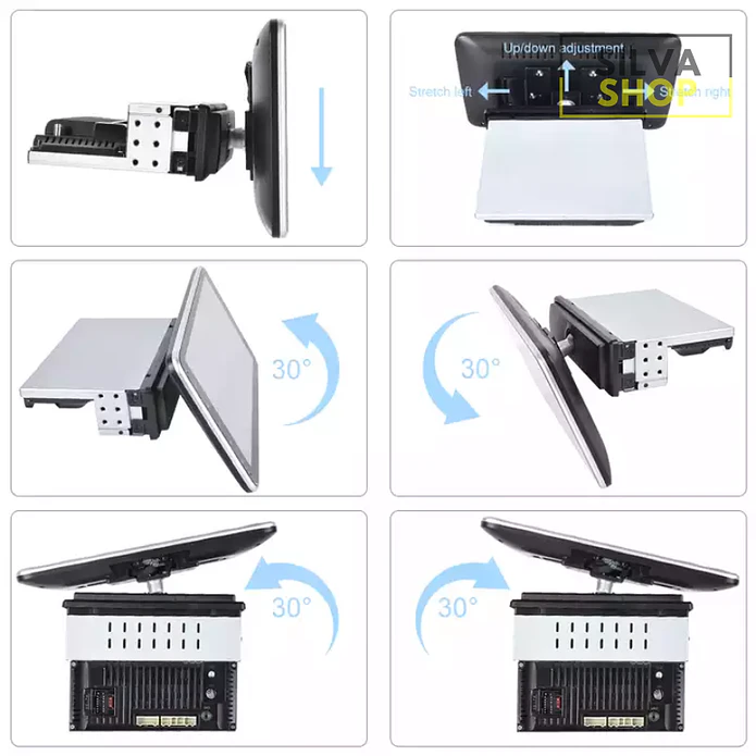 Autorrádio 1DIN Rotativo 180º 10 Polegadas Android - GPS WIFI 2GB 32GB 4