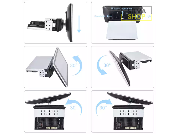 Autorrádio 1DIN Rotativo 180º 10 Polegadas Android - GPS WIFI 2GB 32GB 4