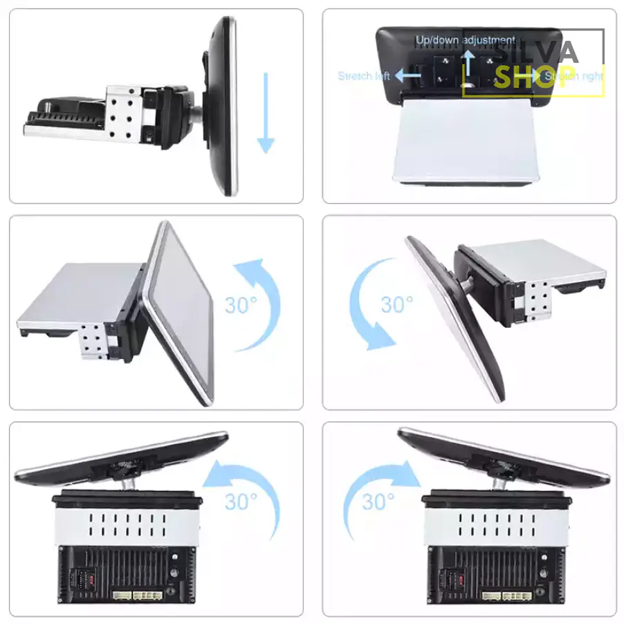 Autorrádio 1DIN Rotativo 180º 10 Polegadas Android - GPS WIFI 2GB 32GB 4