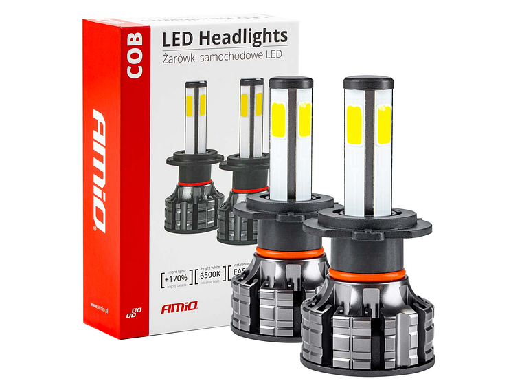 Lâmpadas LED H7 38W COB 12V/24V - AMiO  1