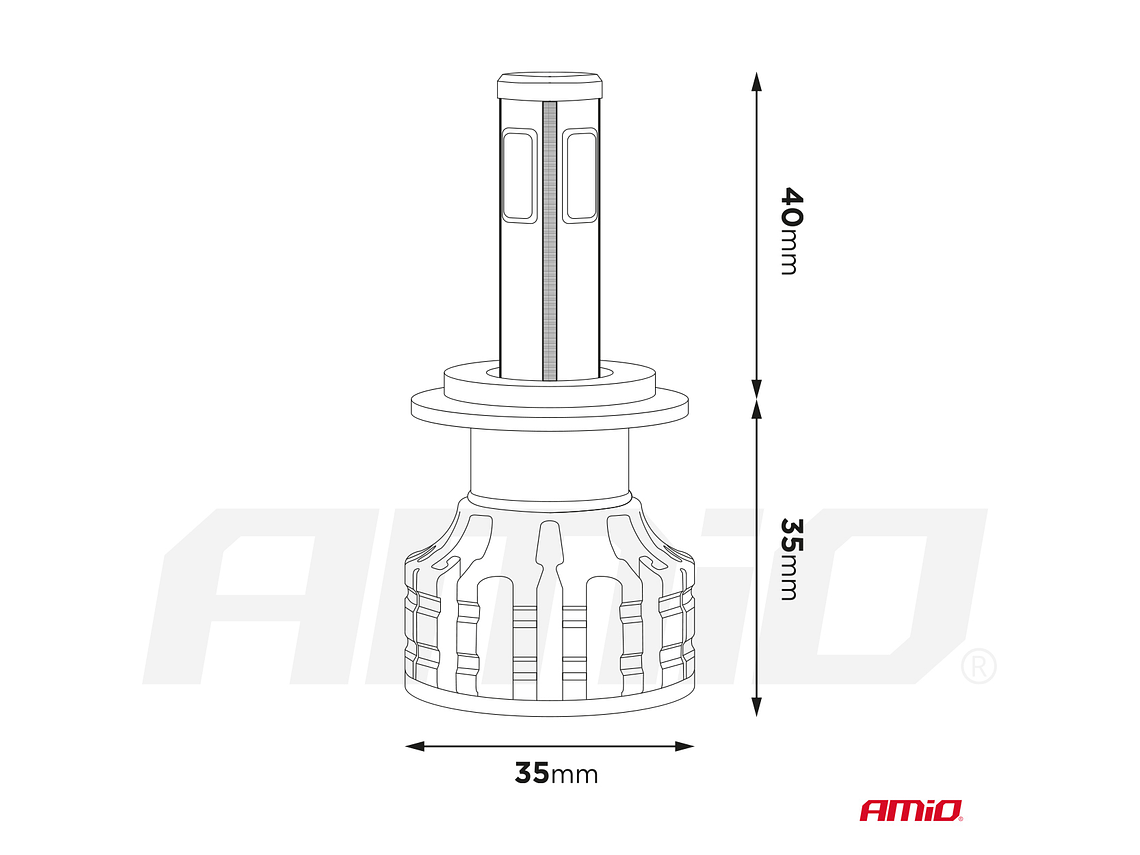 Lâmpadas LED H7 38W COB 12V/24V - AMiO  10