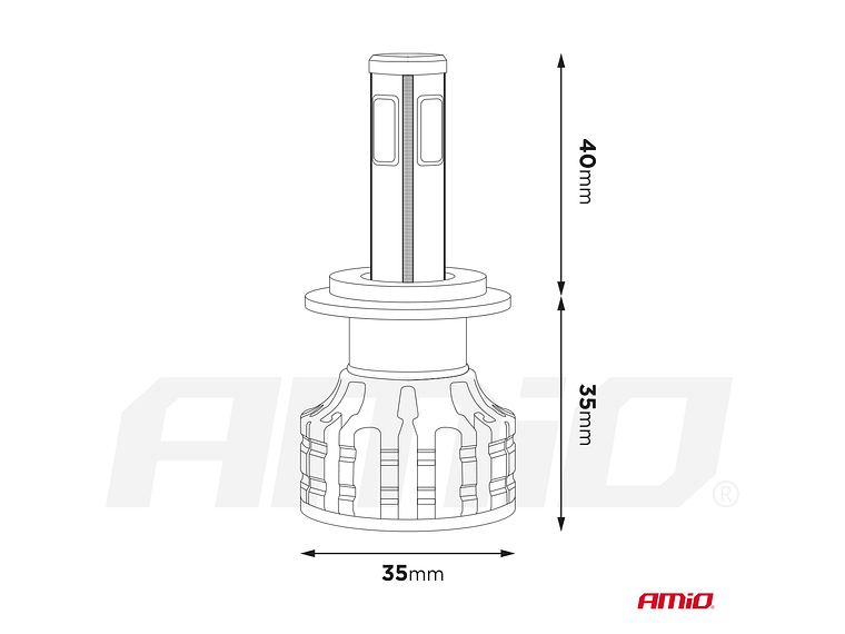Lâmpadas LED H7 38W COB 12V/24V - AMiO  10