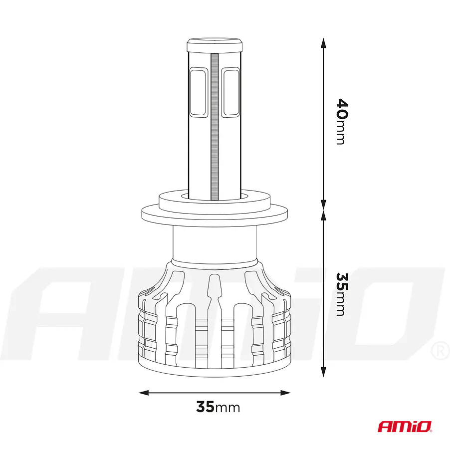 Lâmpadas LED H7 38W COB 12V/24V - AMiO  10