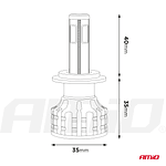 Lâmpadas LED H7 38W COB 12V/24V - AMiO 