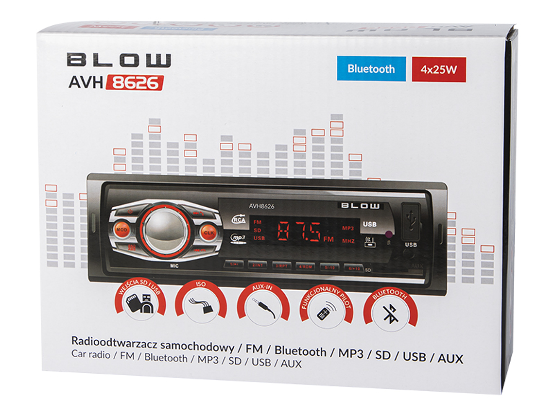 Autorrádio MP3/USB/SD/MMC/BT + Comando - AVH-8626 Blow 4