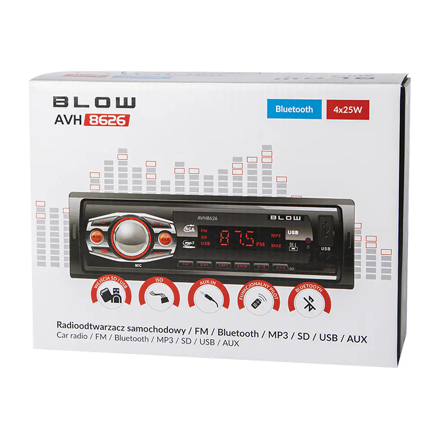 Autorrádio MP3/USB/SD/MMC/BT + Comando - AVH-8626 Blow 4