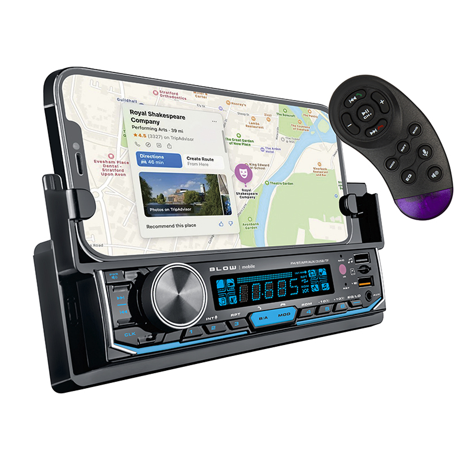 Autorrádio MP3 / USB / AUX / Bluetooth c/ Suporte Telemóvel AVH-8970 - Blow 1