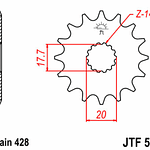 Pinhão de Ataque 16 Dentes Aço DTR 125 JT 558 