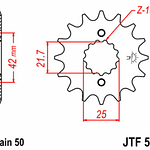 Pinhão de Ataque 16 Dentes Aço JT 513