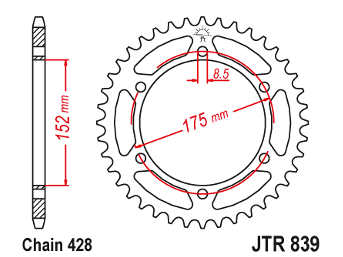 Cremalheira JT Yamaha DTR 125 2