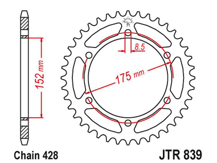 Cremalheira JT Yamaha DTR 125 2