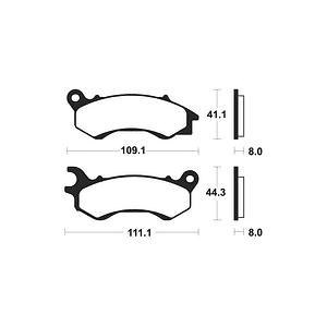 Pastilhas de Travão Sinterizadas Honda PCX 125 Frente MSS373 - Tecnium