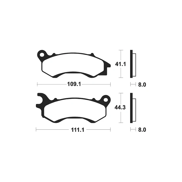 Pastilhas de Travão Sinterizadas Honda PCX 125 Frente MSS373 - Tecnium 2