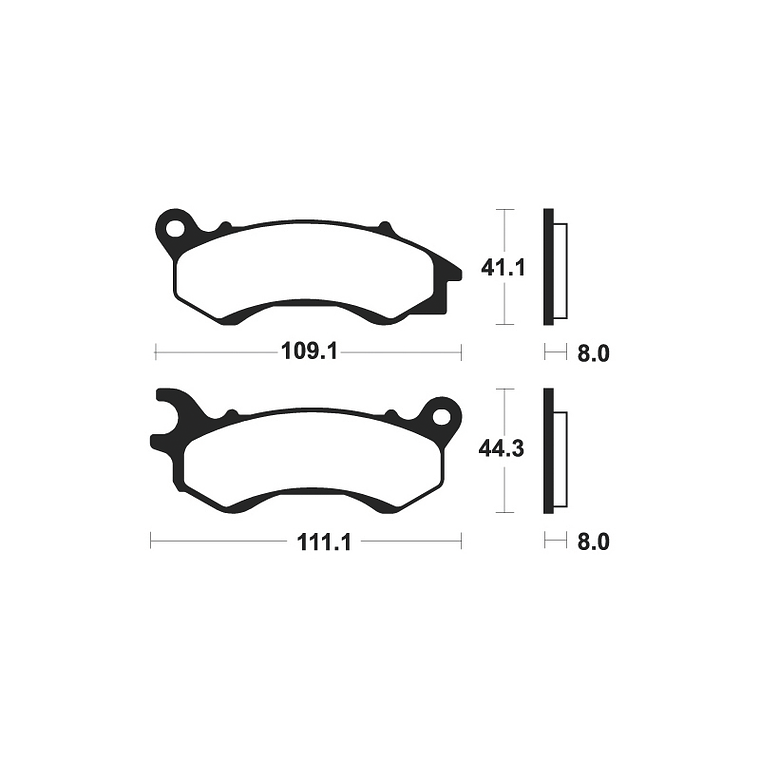 Pastilhas de Travão Sinterizadas Honda PCX 125 Frente MSS373 - Tecnium 2