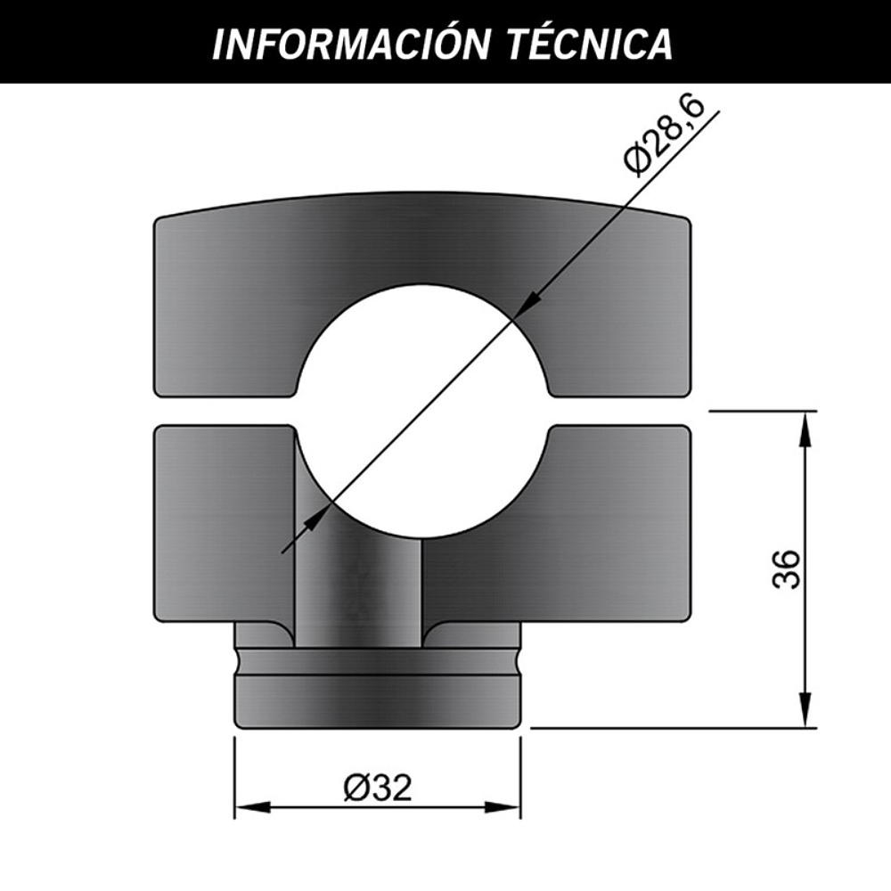 Suporte Mesa de Guiador 28,6 mm (Preto Mate)