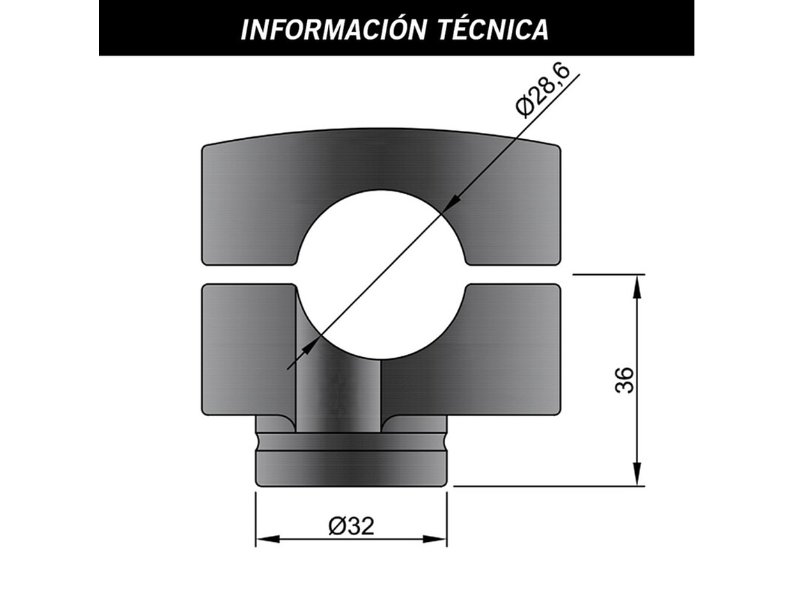 Suporte Mesa de Guiador 28,6 mm (Preto Mate) 2