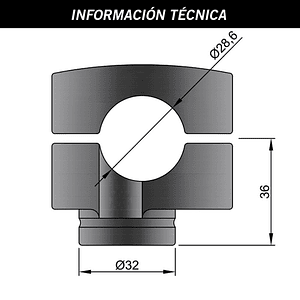 Suporte Mesa de Guiador 28,6 mm (Preto Mate)