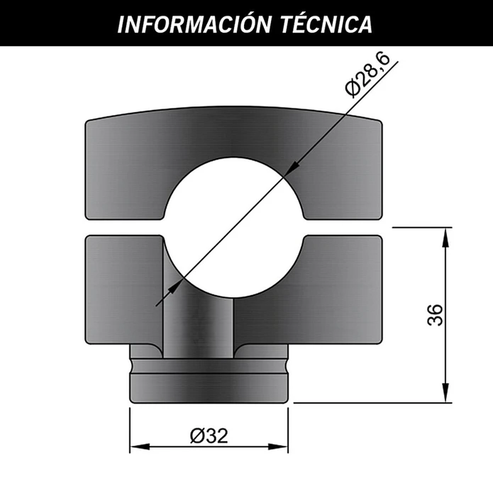 Suporte Mesa de Guiador 28,6 mm (Preto Mate) 2