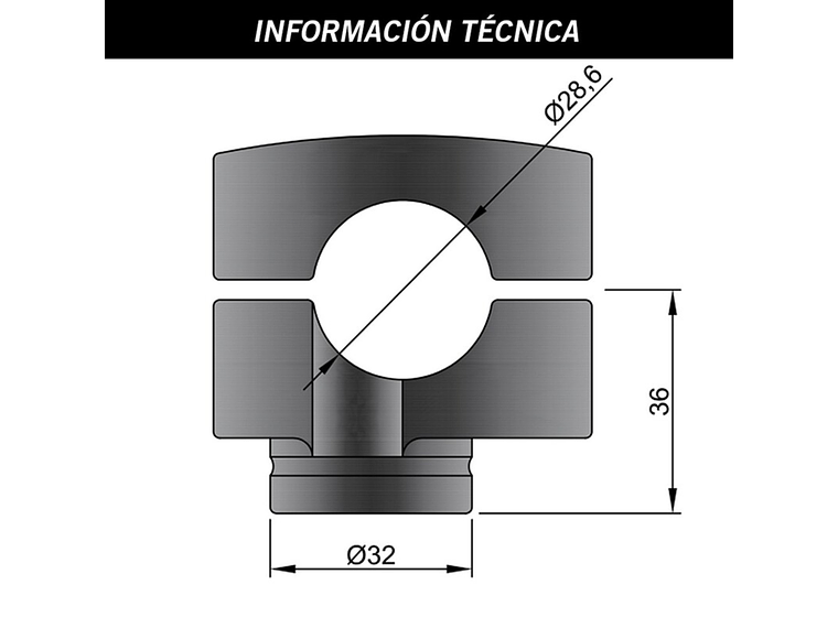 Suporte Mesa de Guiador 28,6 mm (Preto Mate) 2