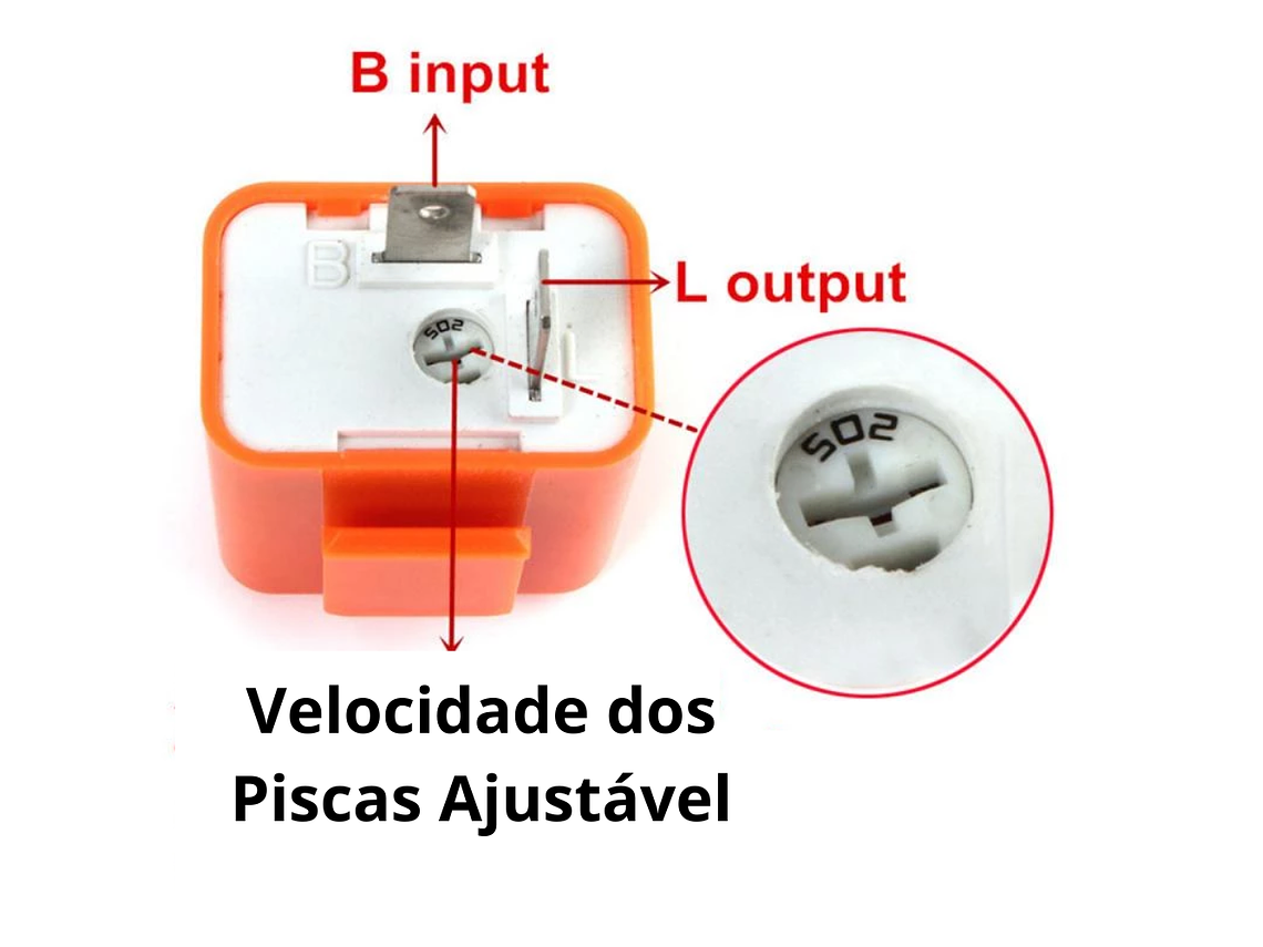 Relé 2 Pinos c/ Velocidade Ajustável para Piscas LED 4