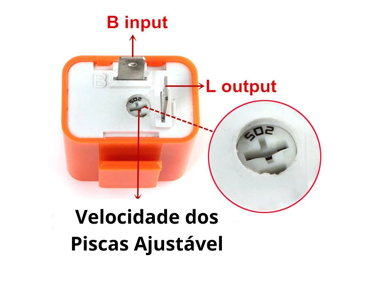 Relé 2 Pinos c/ Velocidade Ajustável para Piscas LED 4