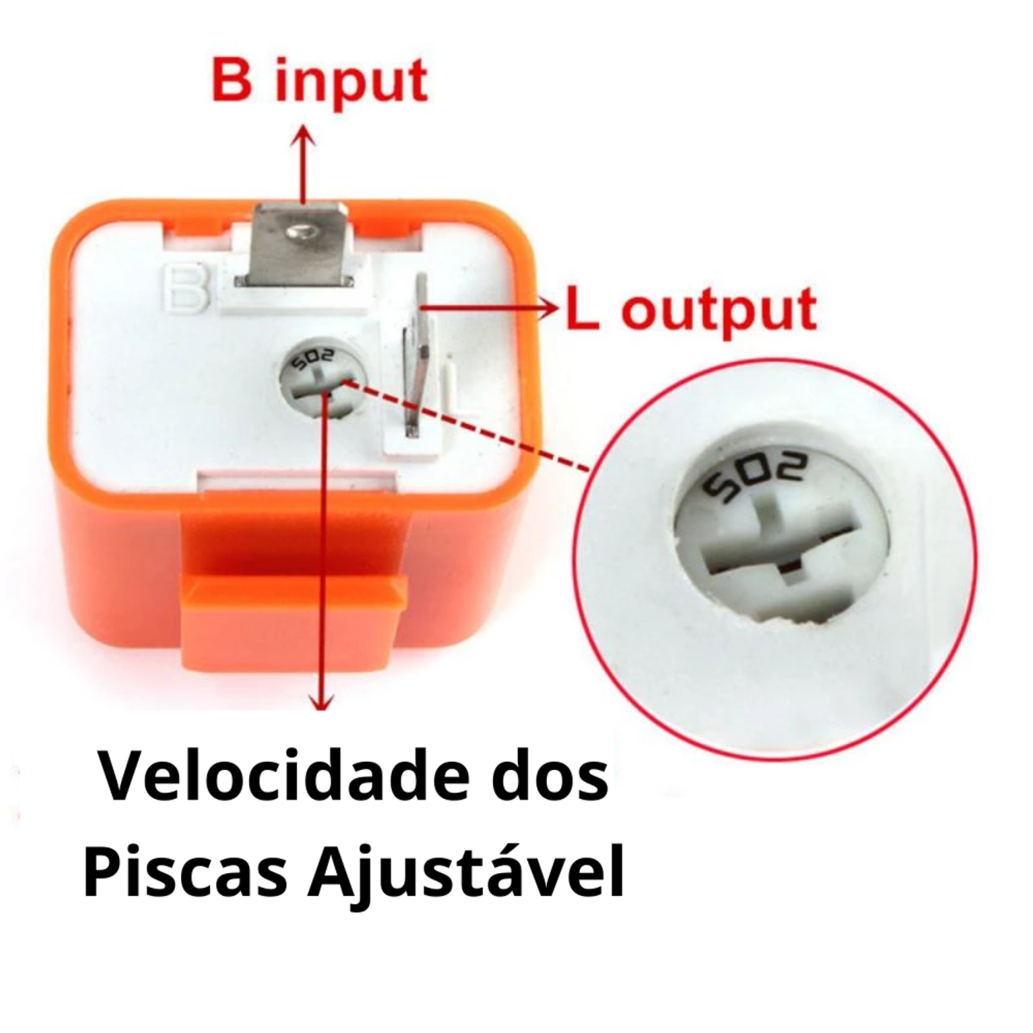 Relé 2 Pinos c/ Velocidade Ajustável para Piscas LED 4