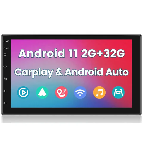 Autorrádio 2DIN Android 11 Universal 2GB 32GB - WIFI Bluetooth GPS 1