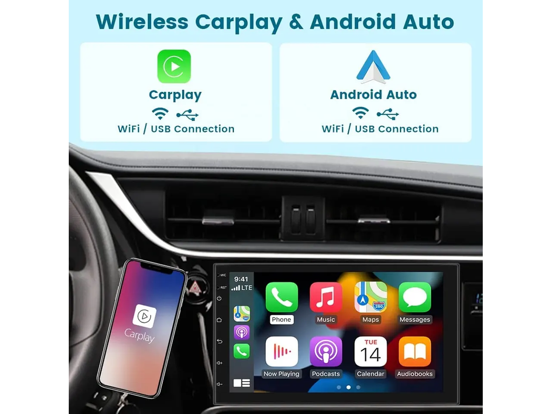 Autorrádio 2DIN Android 11 Universal 2GB 32GB - WIFI Bluetooth GPS 2