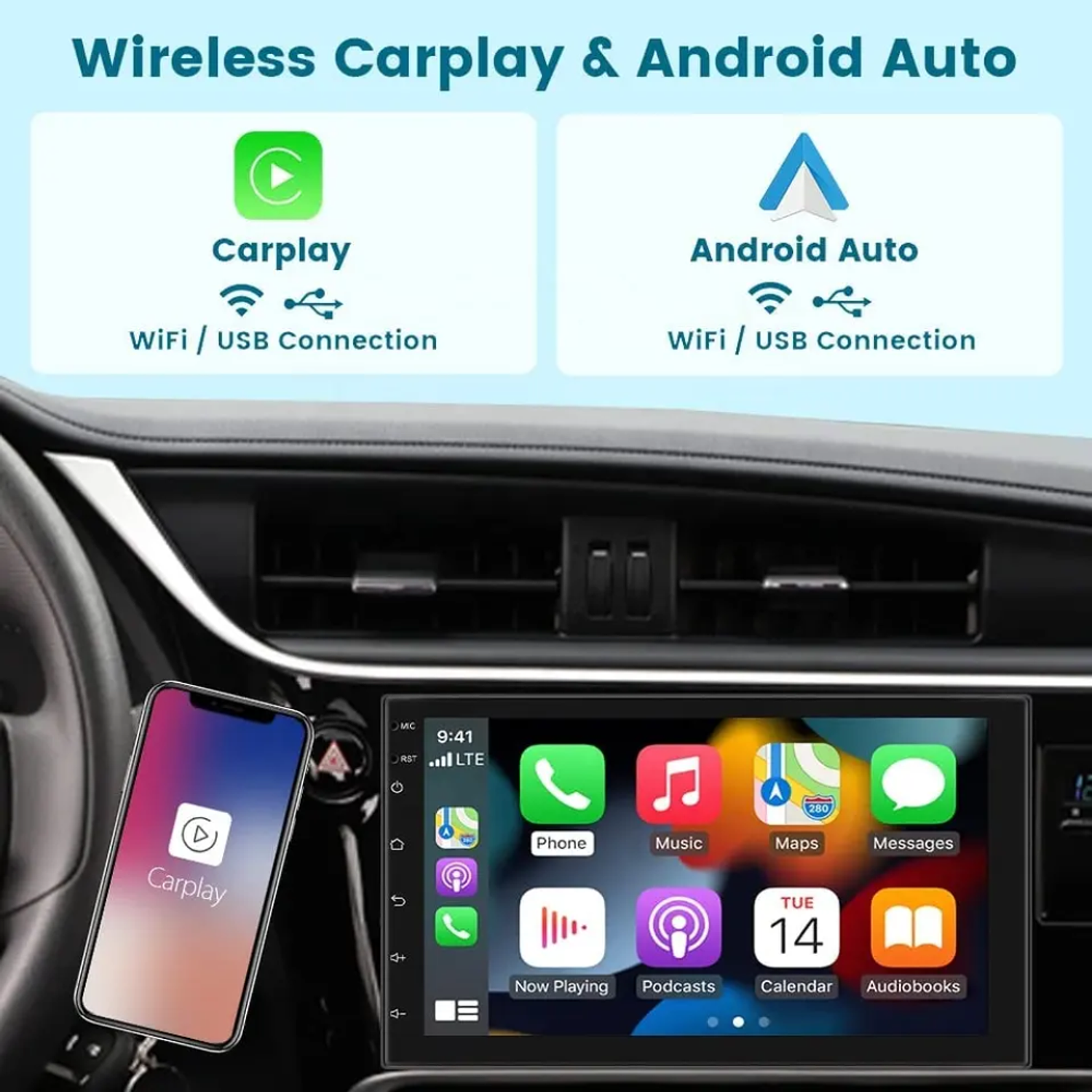 Autorrádio 2DIN Android 11 Universal 2GB 32GB - WIFI Bluetooth GPS 2