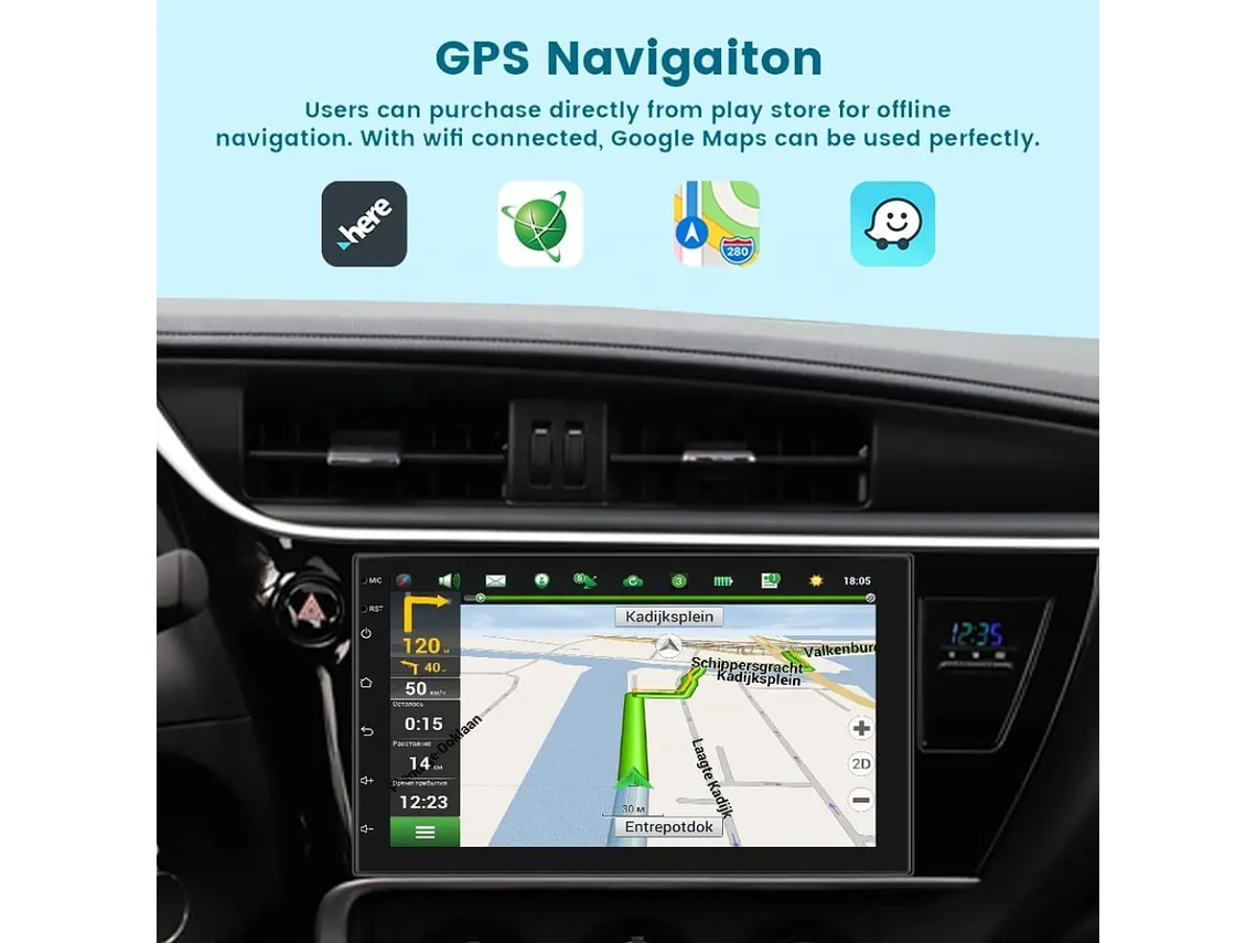 Autorrádio 2DIN Android 11 Universal 2GB 32GB - WIFI Bluetooth GPS 3