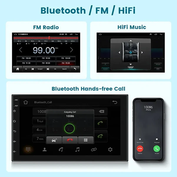 Autorrádio 2DIN Android 11 Universal 2GB 32GB - WIFI Bluetooth GPS 5