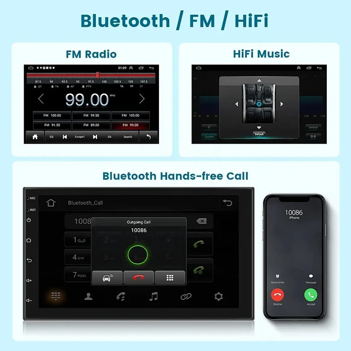 Autorrádio 2DIN Android 11 Universal 2GB 32GB - WIFI Bluetooth GPS 5
