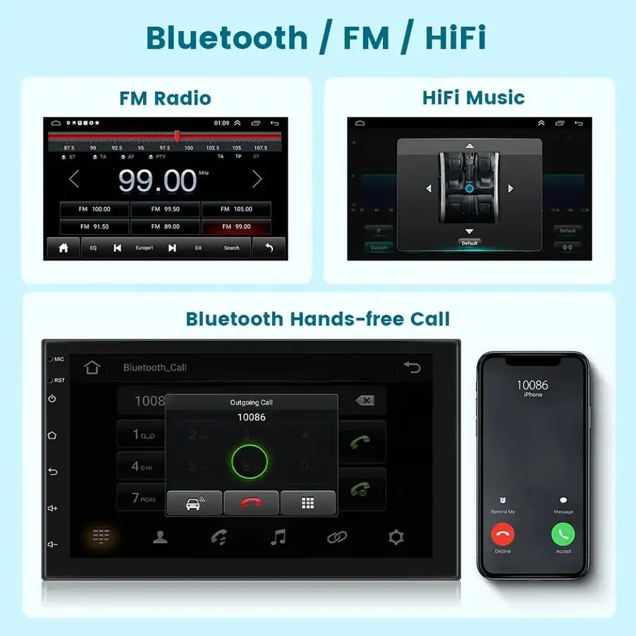 Autorrádio 2DIN Android 11 Universal 2GB 32GB - WIFI Bluetooth GPS 5