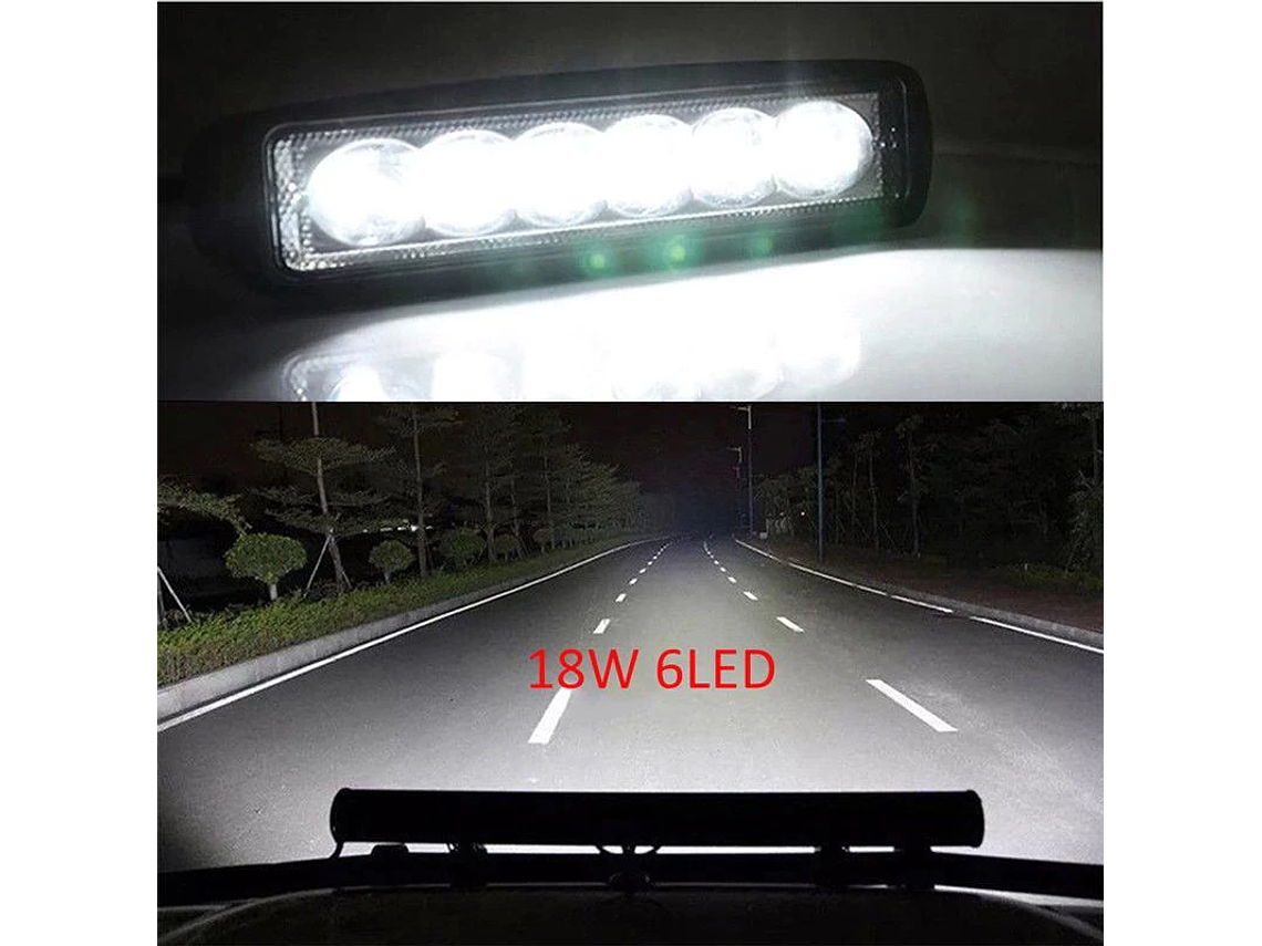 Farol Auxiliar LED 18W Carro/Jipe/Mota 3