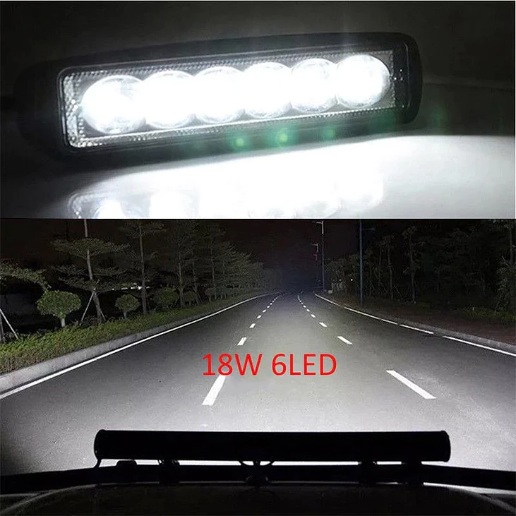 Farol Auxiliar LED 18W Carro/Jipe/Mota 3