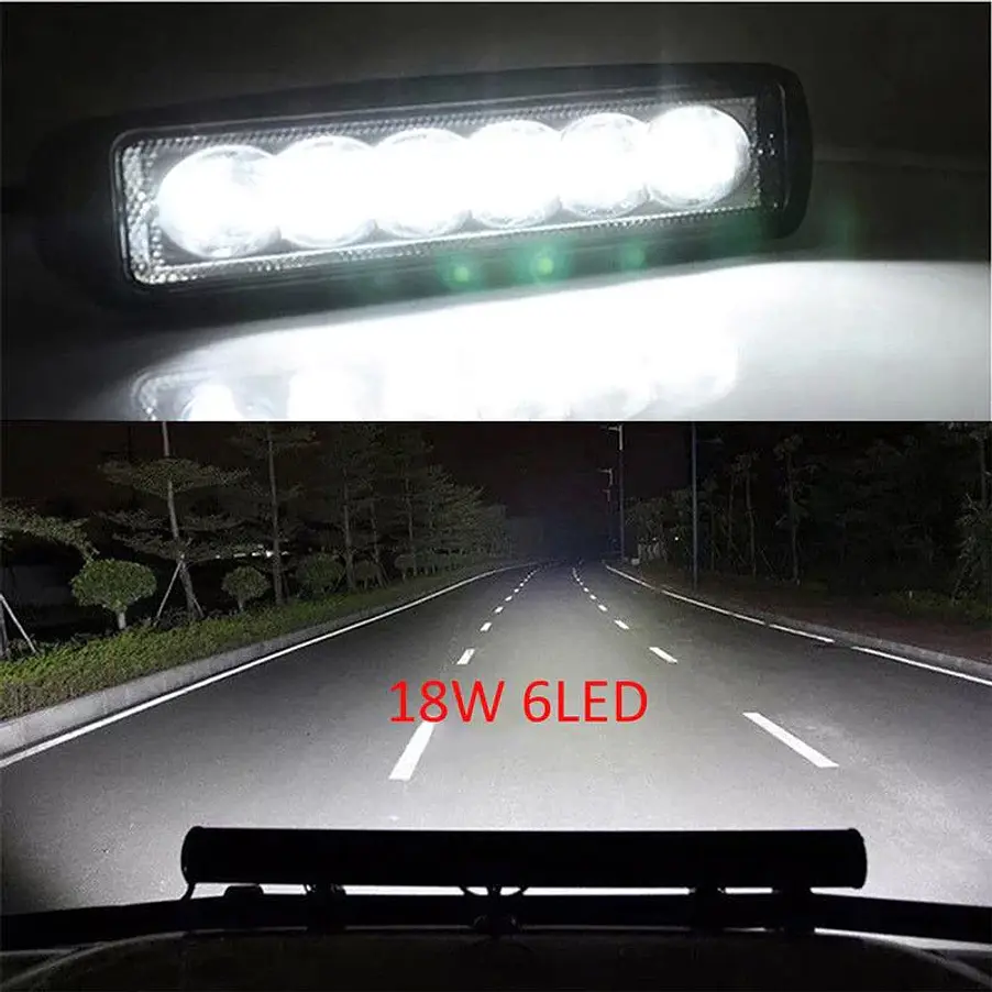 Farol Auxiliar LED 18W Carro/Jipe/Mota 3