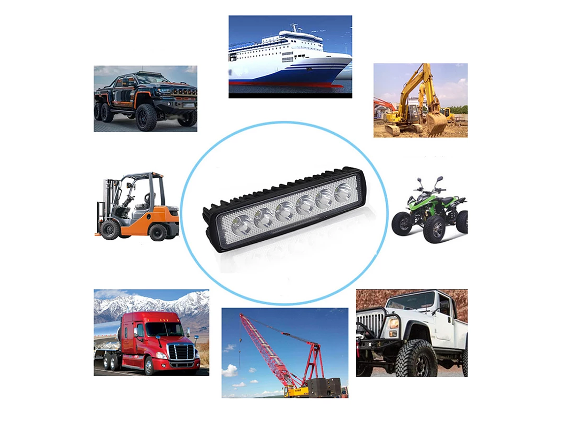 Farol Auxiliar LED 18W Carro/Jipe/Mota 4