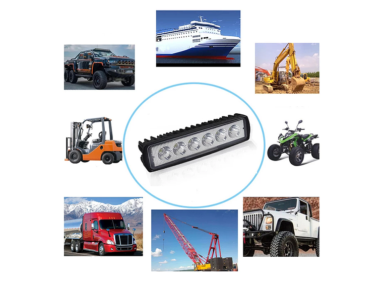 Farol Auxiliar LED 18W Carro/Jipe/Mota 4