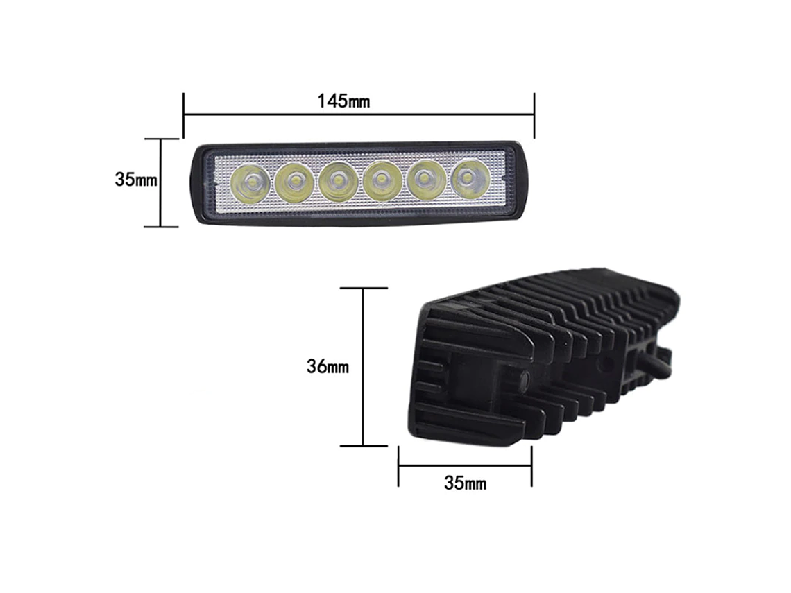 Farol Auxiliar LED 18W Carro/Jipe/Mota 5