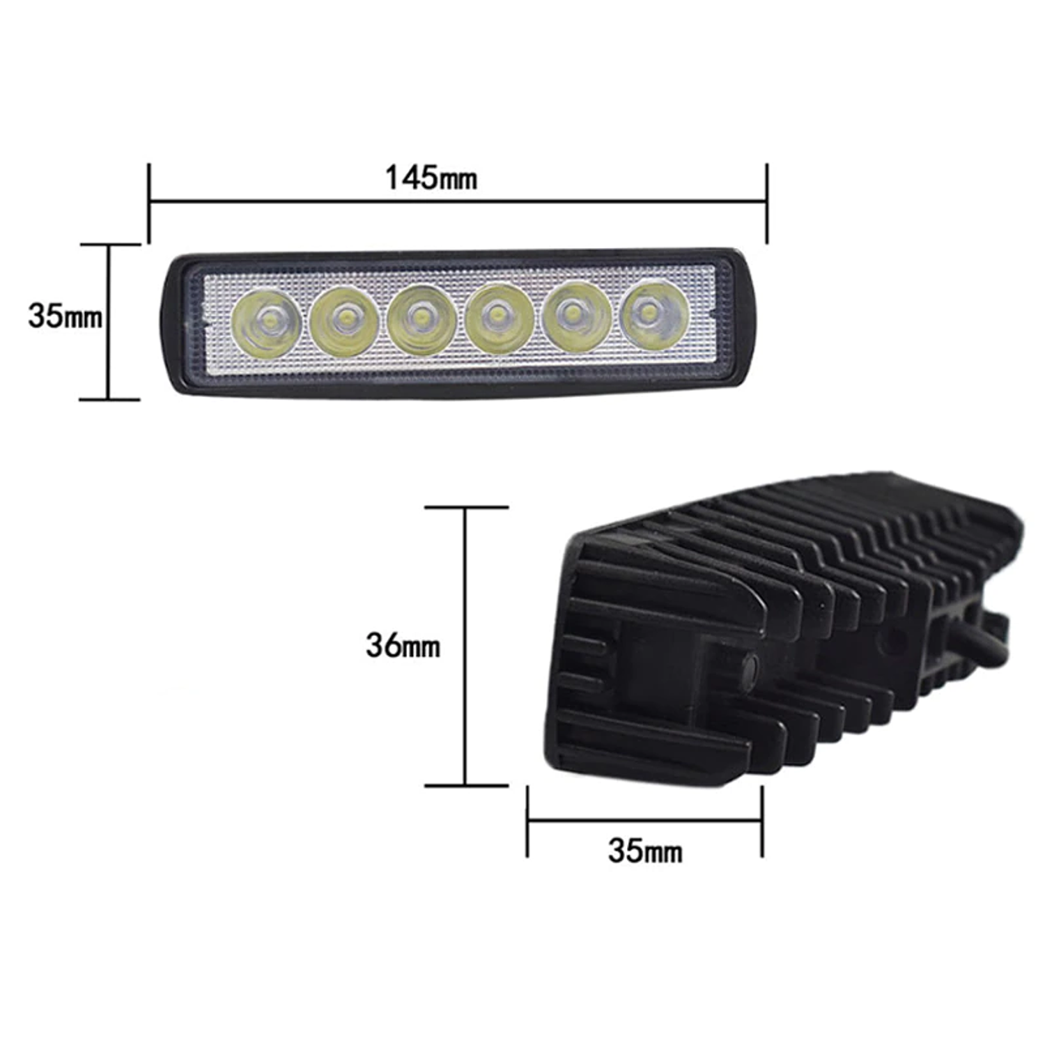Farol Auxiliar LED 18W Carro/Jipe/Mota 5